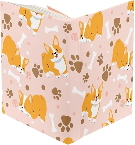 Miniatura 5 de Rnyleeg Linda funda de libro con estampado de corgi para libros de tapa blanda, protector de libro, funda protectora de tela para los amantes de los