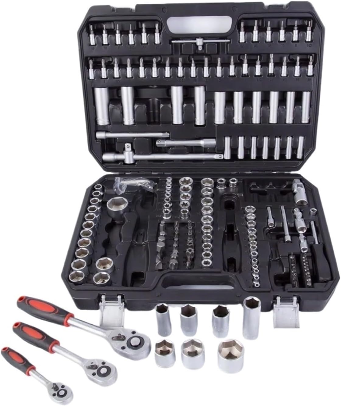 171pcs 1/4" 3/8"&1/2" Dr Socket Wrench Hard Case Package Socket Set Car Repair Spanner Tool Kit Socket Ratchet Set Hand Tool Kit