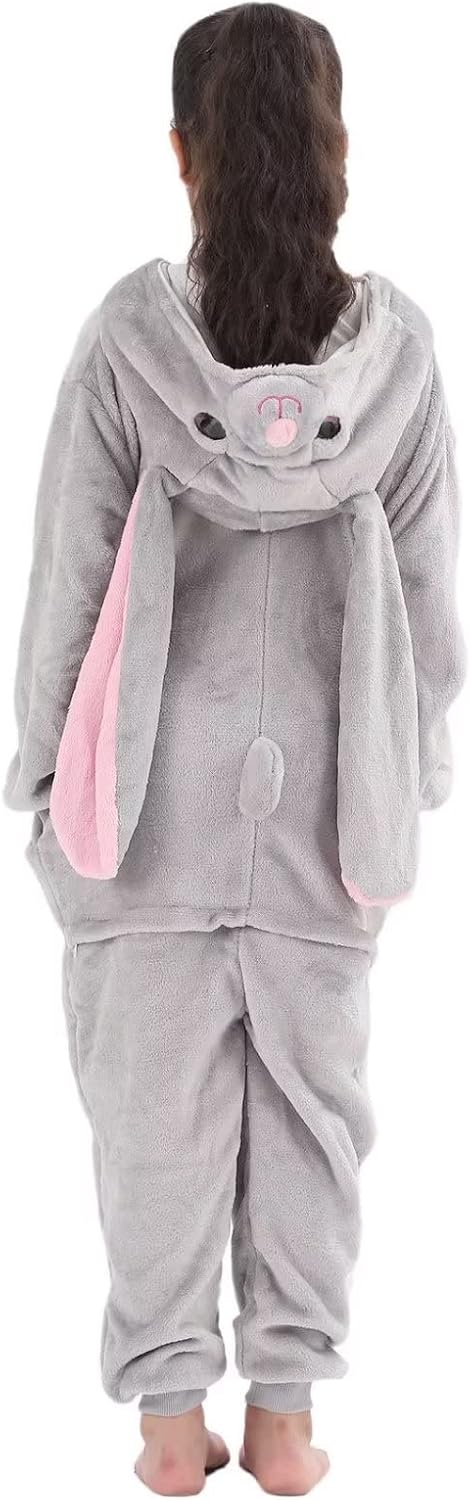 Kids Onesie Costume for Boys Girls Halloween Animal Cosplay One Piece Flannel Hooded - Image 4