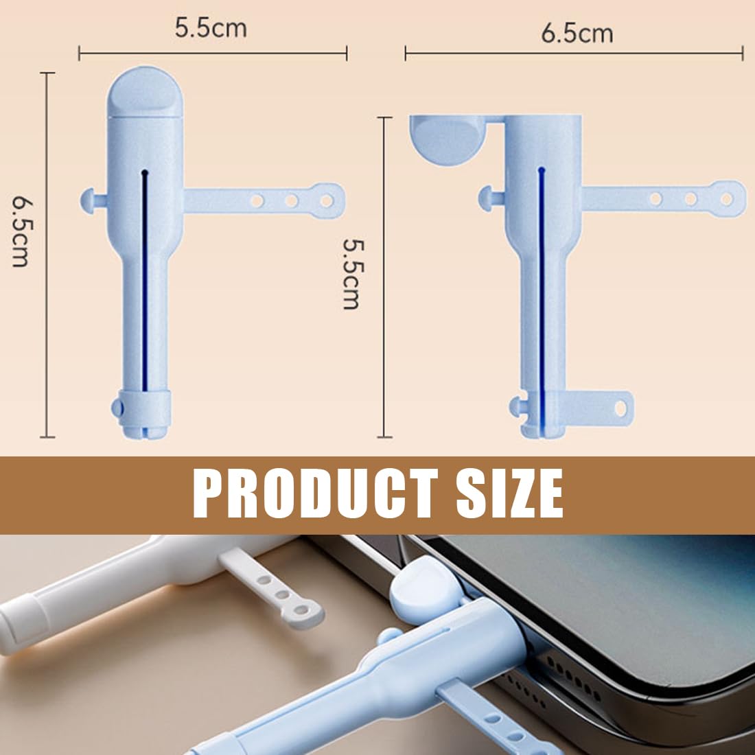4 Pezzi Proteggi Cavo Cellulare, 2 in 1 Proteggi Caricatore, Gel di Silice Protezione Cavo Caricabatterie con Copertura Antipolvere, Simpatico Protezion Cavo per iphone (blu)