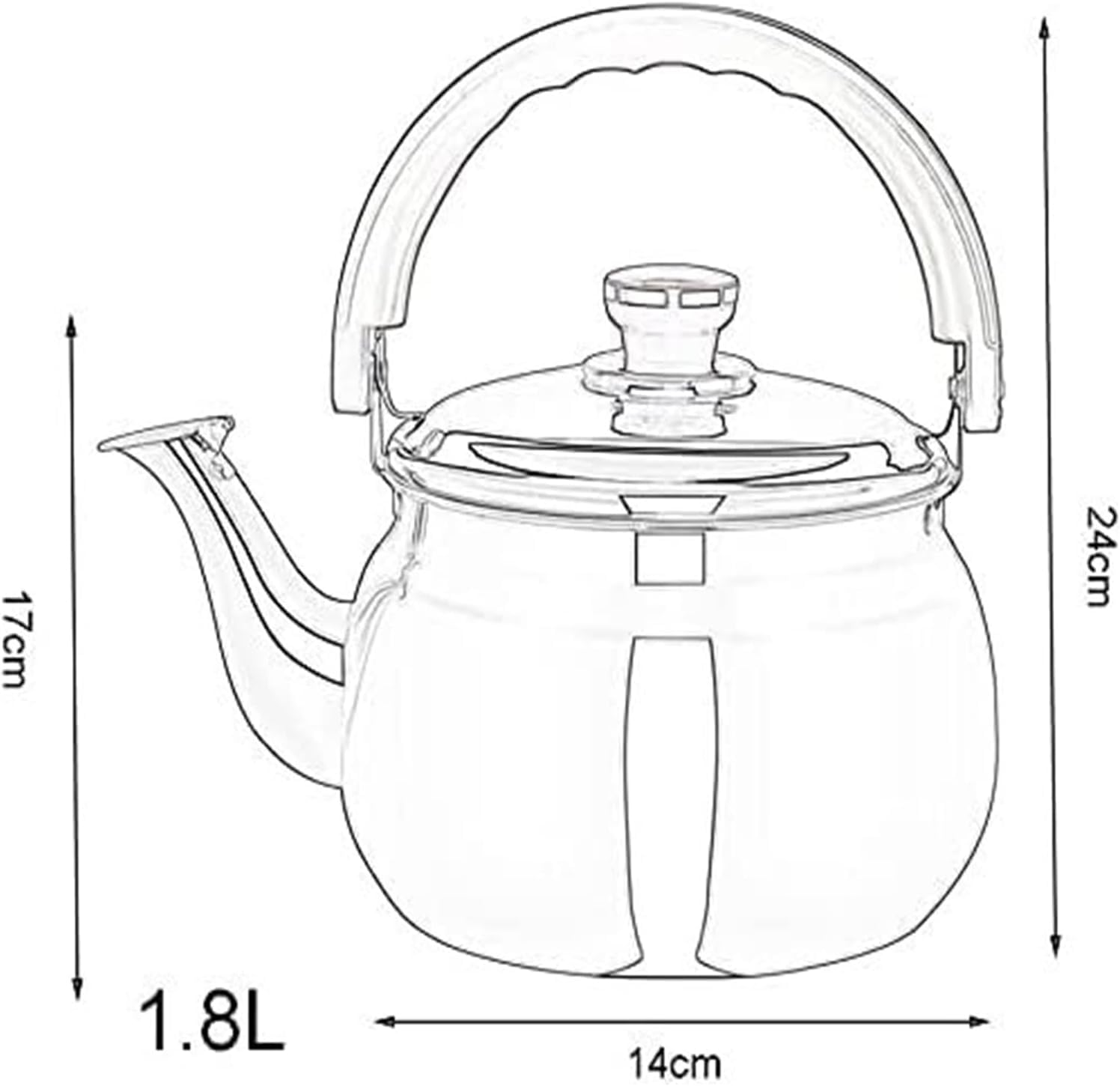 Hervidor con silbido de acero inoxidable 304 | Varios tamaños for cocinas de gas e inducción: hervidor con silbido(1.8L)