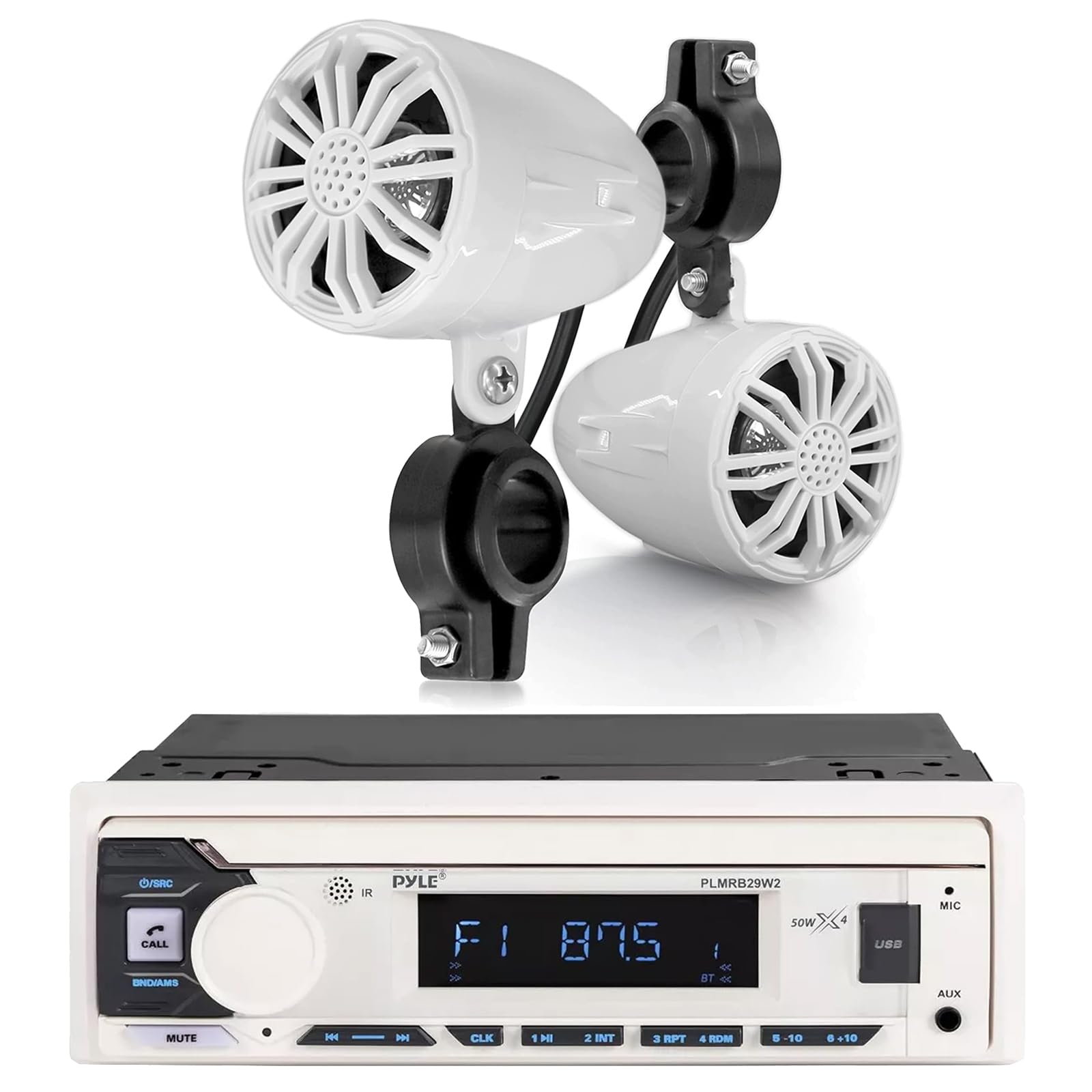 Amazon.com: Pyle PLMRB29W2 Single DIN Marine Bluetooth MP3 Player
