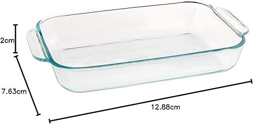 Miniatura 5 de Pyrex, Clear Basics - Plato para hornear oblonga de vidrio de 2 cuartos de galón, 11.1 pulgadas x 7.1 pulgadas x 1.7 pulgadas, rectangular de 2
