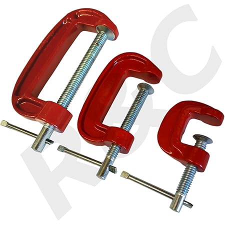 3Pc Mini G Clamp Set 25mm/50mm/75mm Wood Metal Work