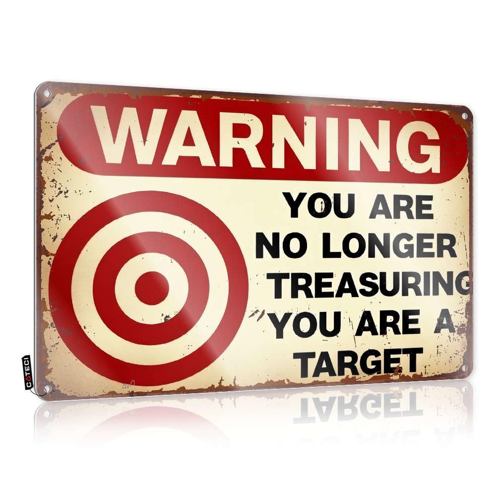 Door, Retro Wall Decor Funny Gift For Him Wall Decor, Sarcastic Rustic Metal Tin Sign For Man Cave | Checkout Holiday Gift Custom Warning: Target Practice Ahead(30X40CM)