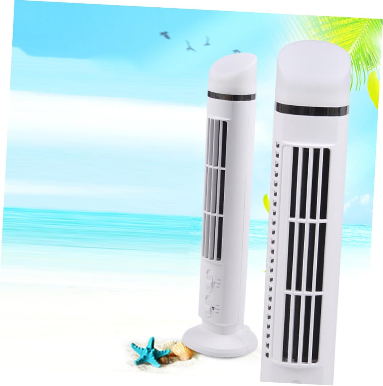 Mini Cooling Fan with Led Light Usb Quiet Tower Desk Fan for Bladeless Design for Families Elderly Efficient Air Circulation