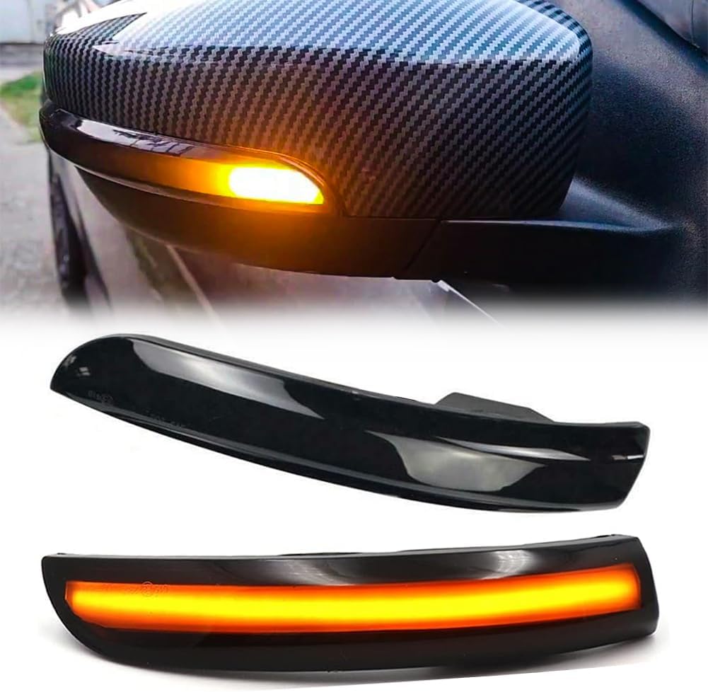 Pair LED Dynamic Turn Signal Light Wing Mirror Turn Signal Light Fit for Ford Focus 2 3 Mk2 Mk3 Mondeo Mk4 Mirror Indicator Light, Yellow Light