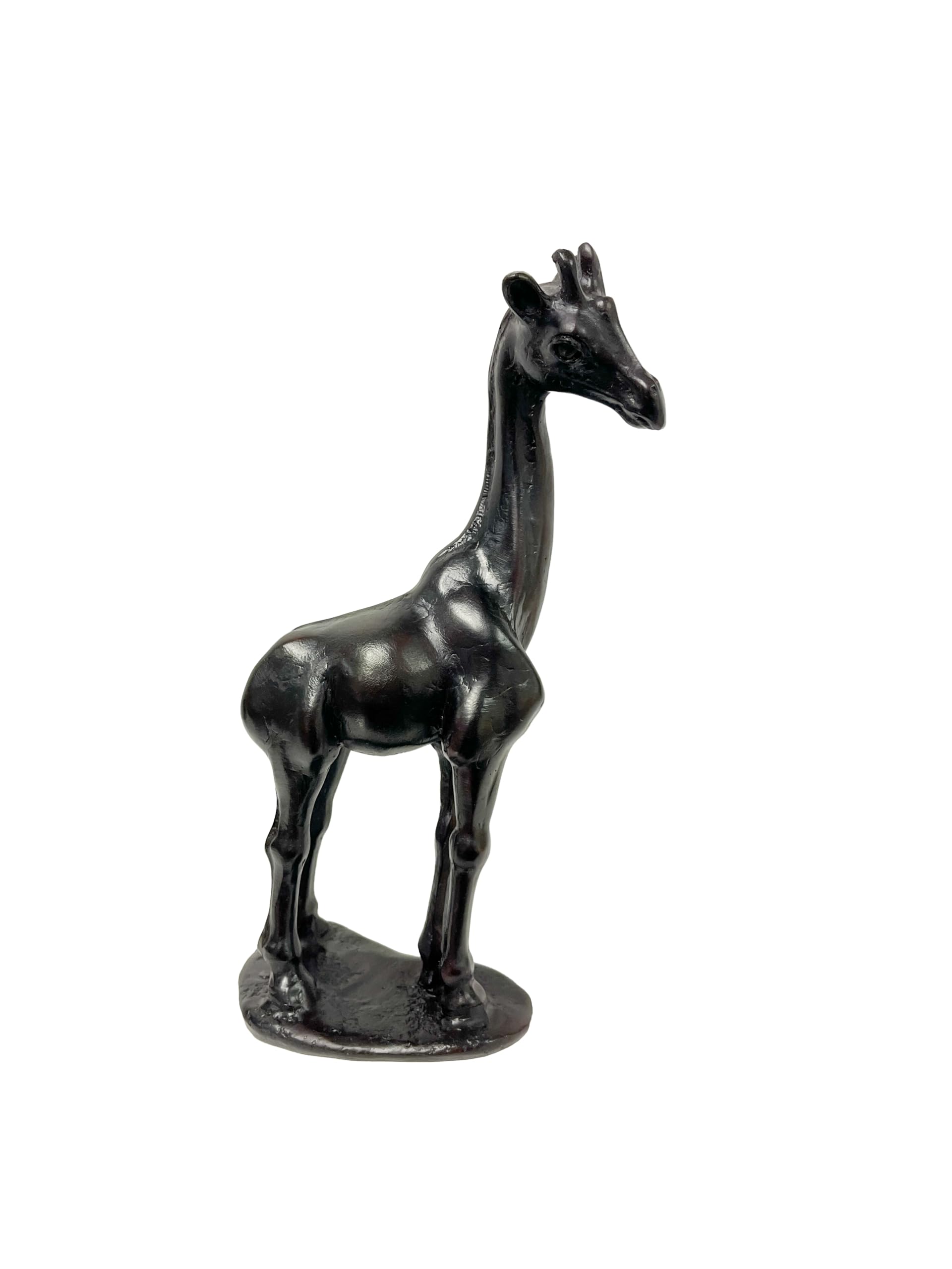 My Family House Black Giraffe Statue Ornament Resin Hand Made Traditional African Safari Animals Carving Figures Fair Trade