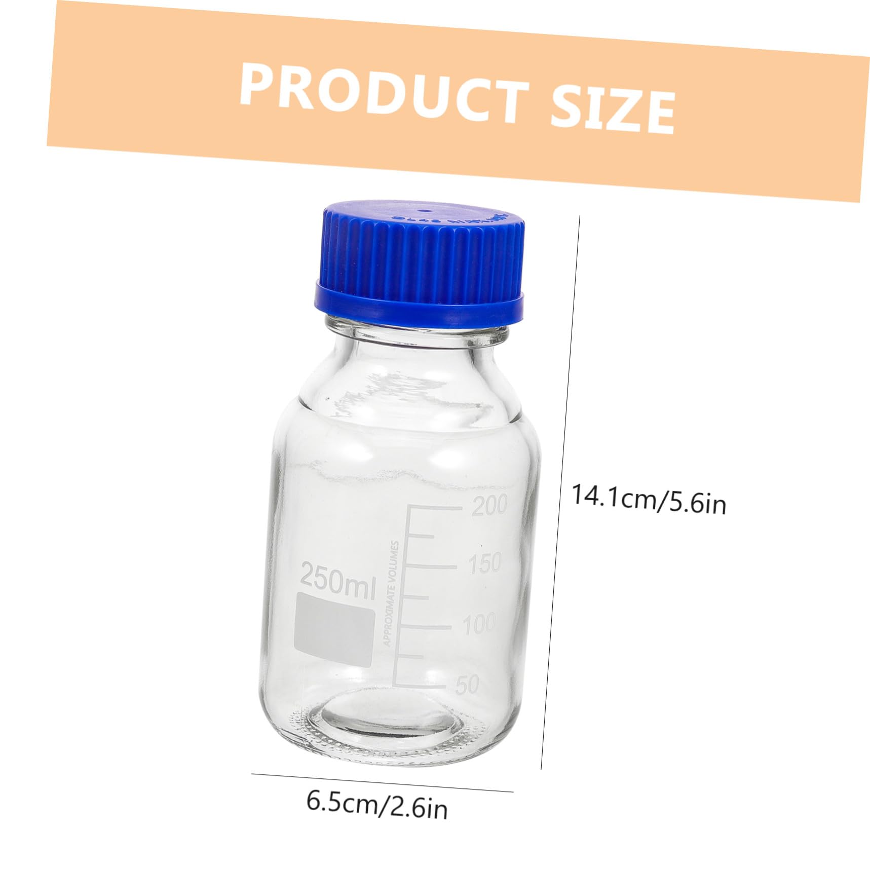 Holibanna 4 Piezas Botellas de Vidrio con Tapas Roscadas Frascos de Reactivos Transparentes Graduados para Laboratorio y Almacenamiento Seguro de Líquidos