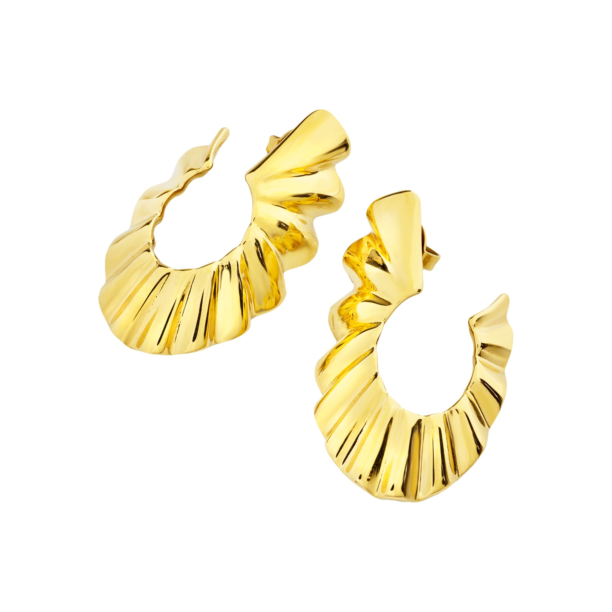 Breil, Collezione Plissé, Orecchini Donna in Acciaio con Pieghe Classiche e Sottili, Finitura Lucida, Design Armonioso ed Elegante, Idee Regalo Donne