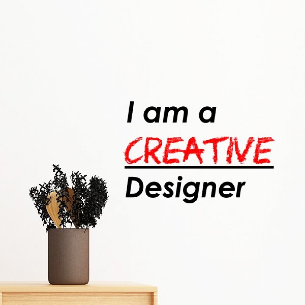 Déco sans trace : Sticker amovible Citation Je suis Un Concepteur DIYthinker mural 35cm