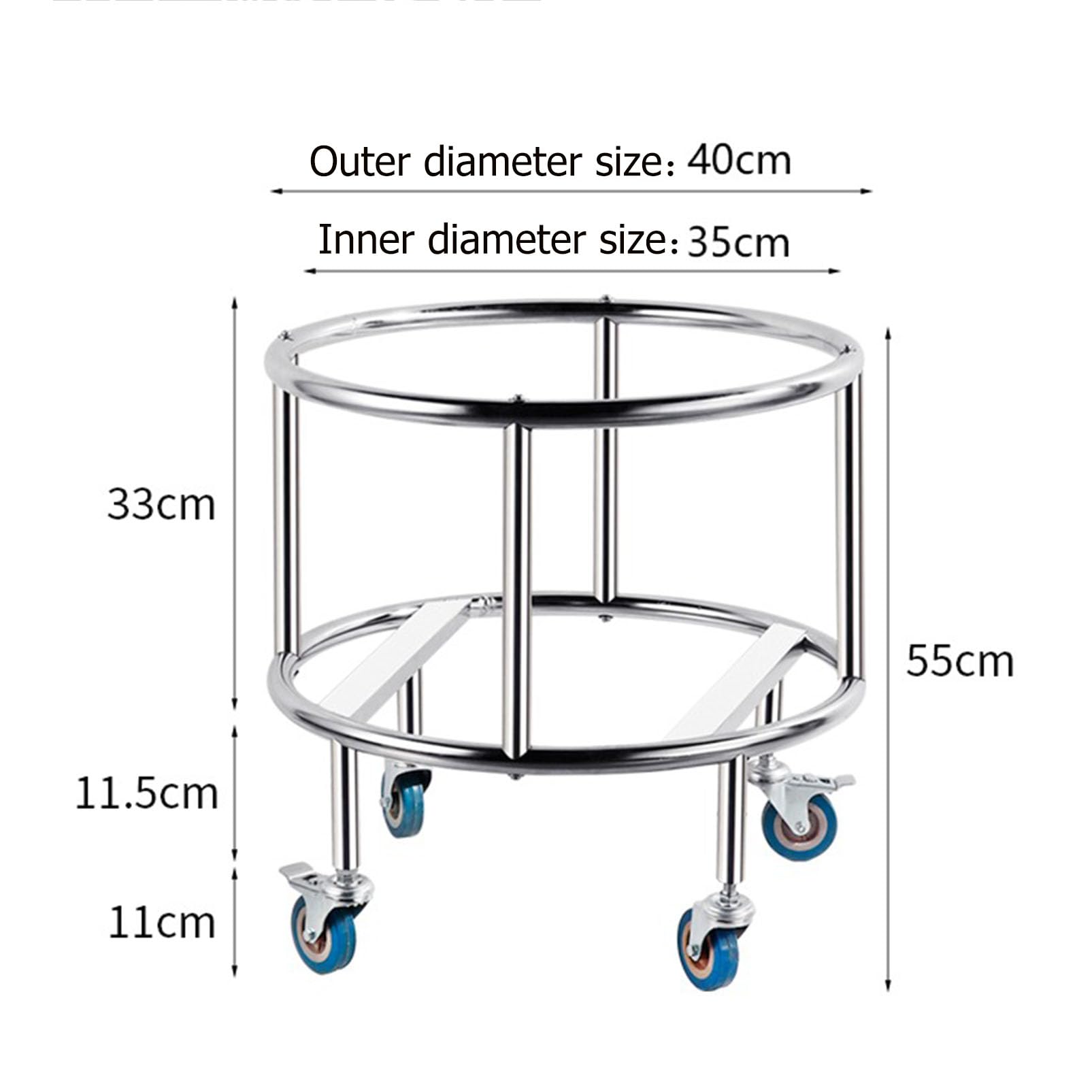 Carrello Mobile Robusto in Acciaio Inox – Base Multifunzione per Barili e Friggitrici, Piattaforma Rimovibile per Garage e Uso Commerciale