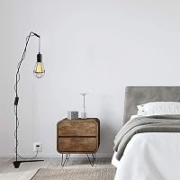 Crzpchas Ipari Függő Lámpa Fekete Fém Vintage Csillár Kapcsolóval 4,5m Kábel E27 Foglalat 60W Loft Stílus 6