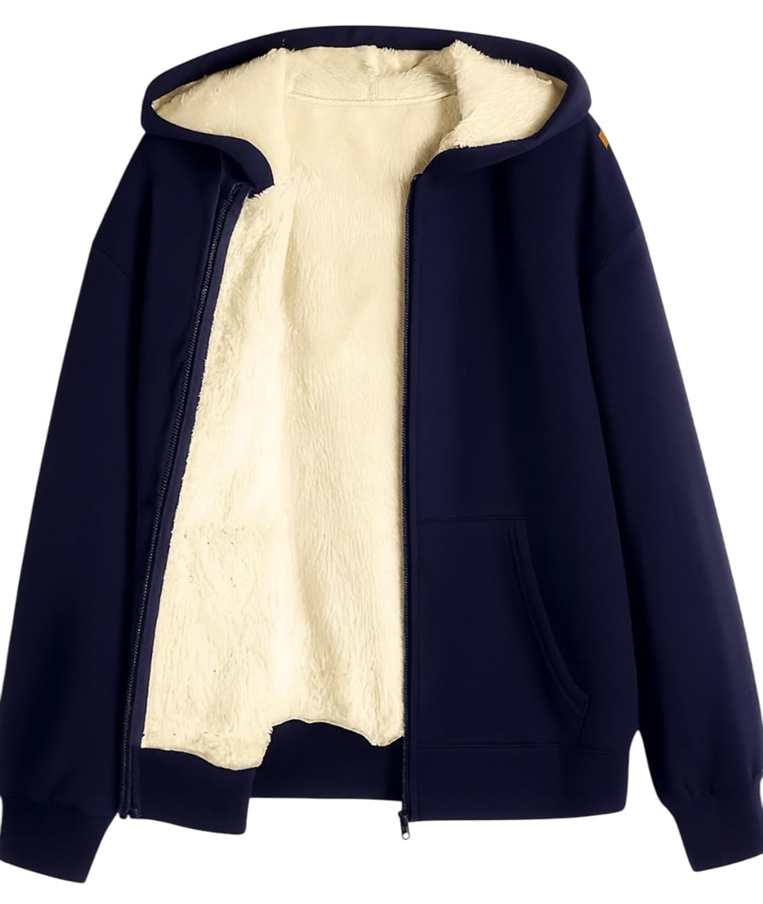 adbucks Men's Winter Lined Hoodie Zip Up Thick Soft Fur Sweatshirt Heavyweight Warm Fleece Jacket with Pockets-picture-19