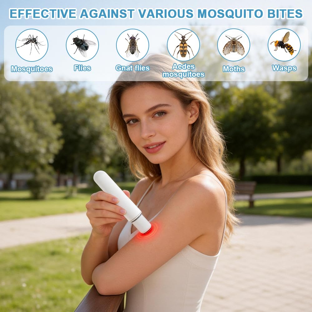 Insect Bites and Bites Treatment Devic, Afenau Picaduras Mosquitos Alivio USB-C, Lapiz Picaduras Mosquitos sin Productos Químicos, Tratador electrónico de picaduras para uso Doméstico