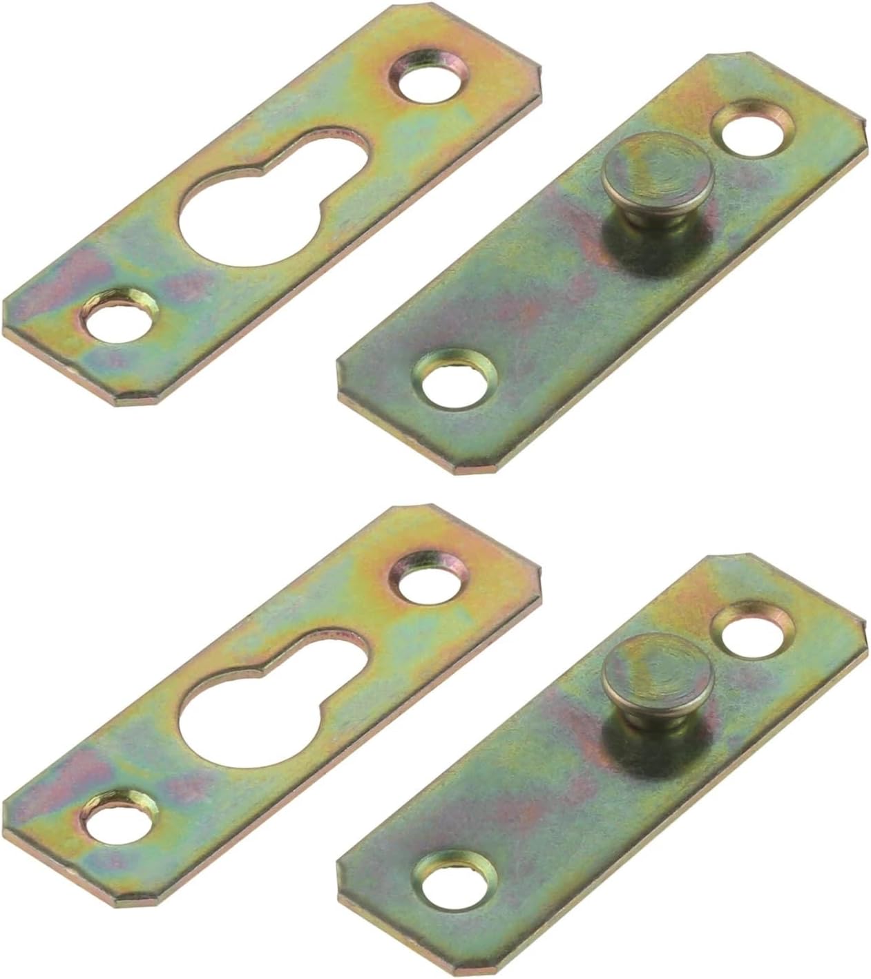 2 Sets 58 x20mm Wood Bed Fittings Connectors Bed Brackets Frame Connecting Furniture Rail Hook Bracket Hinge Connector Lock Iron