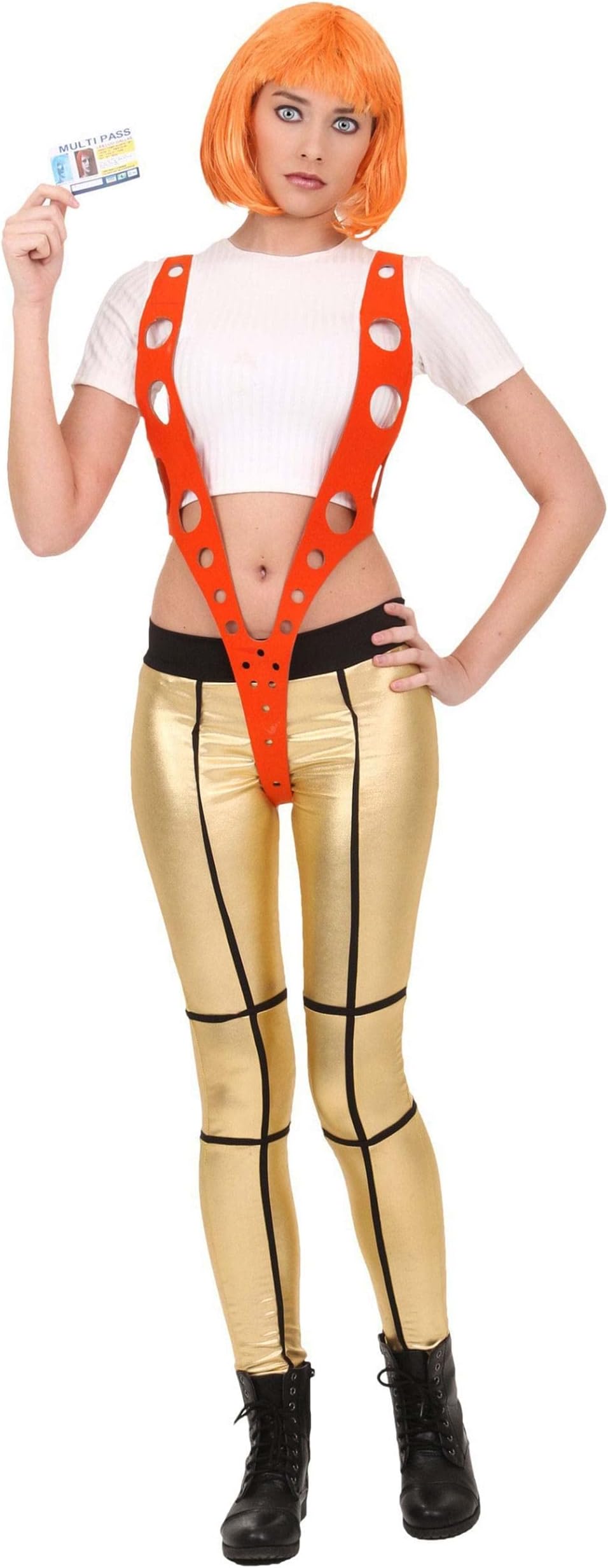 5th Element Adult Leeloo Orange Harness Fancy Dress Costume for Women, Women's SiFi Dressup, Fifth Element Halloween Fancy Dress Costume X-Small