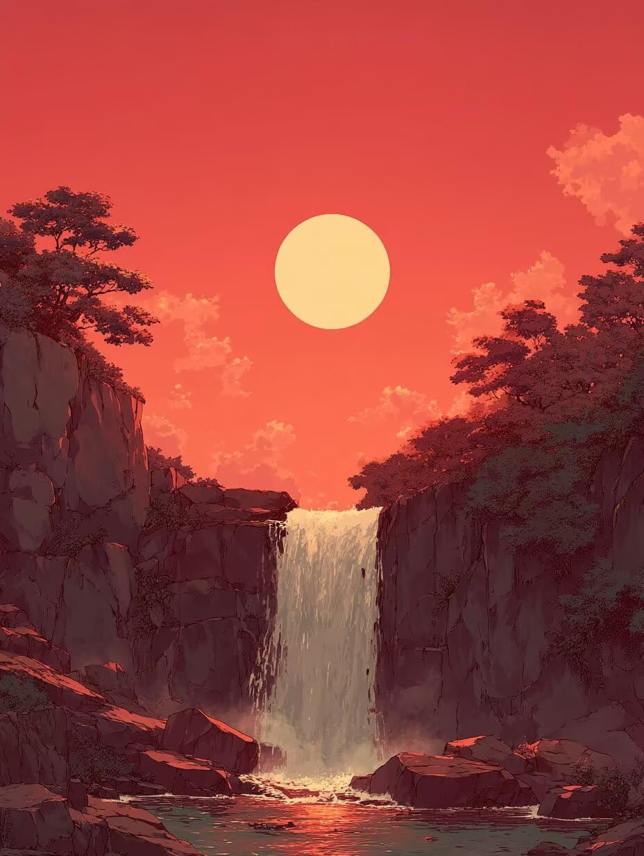 Cascata Del Tramonto, 2000 Pezzi Puzzle Classici, per Adulti YHPGL6-551