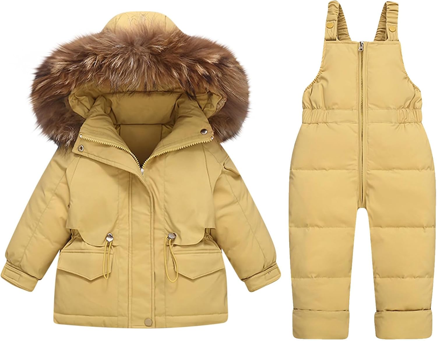 Kids 2 Piece Snow Suit - Waterproof Windproof Snowsuit Warm Winter Ski Outfit for Boys Girls Snowboarding Skiing 1-4Y