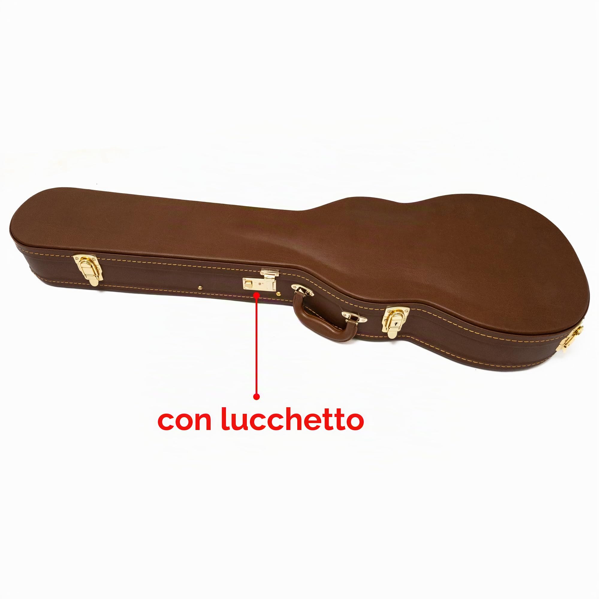 Gibson Les Paul, custodia per chitarra elettrica di alta qualità, custodia rigida con interno in peluche, impermeabile, scomparto portaoggetti, A-marrone