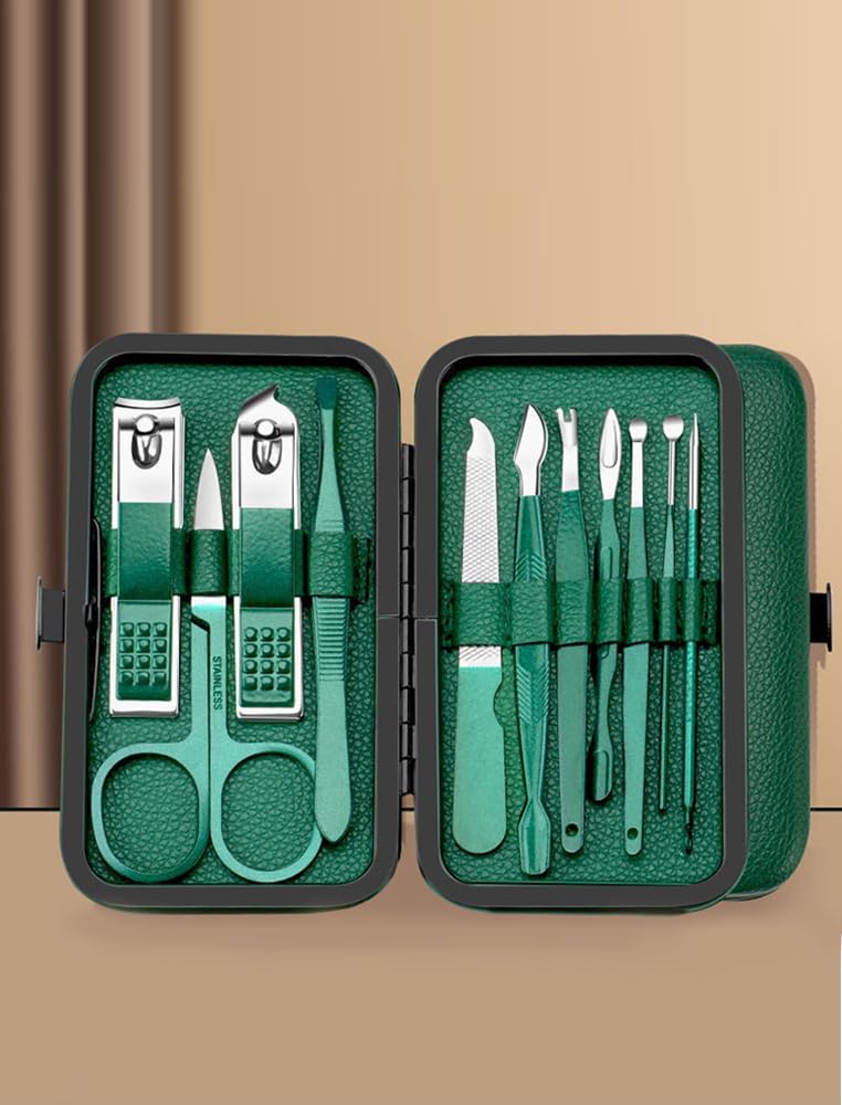 11 Pcs Nail Clippers Set Fingernail and Toenail Clipper Cutters Manicure Pedicure Kit Stainless Steel Professional Grooming Kits