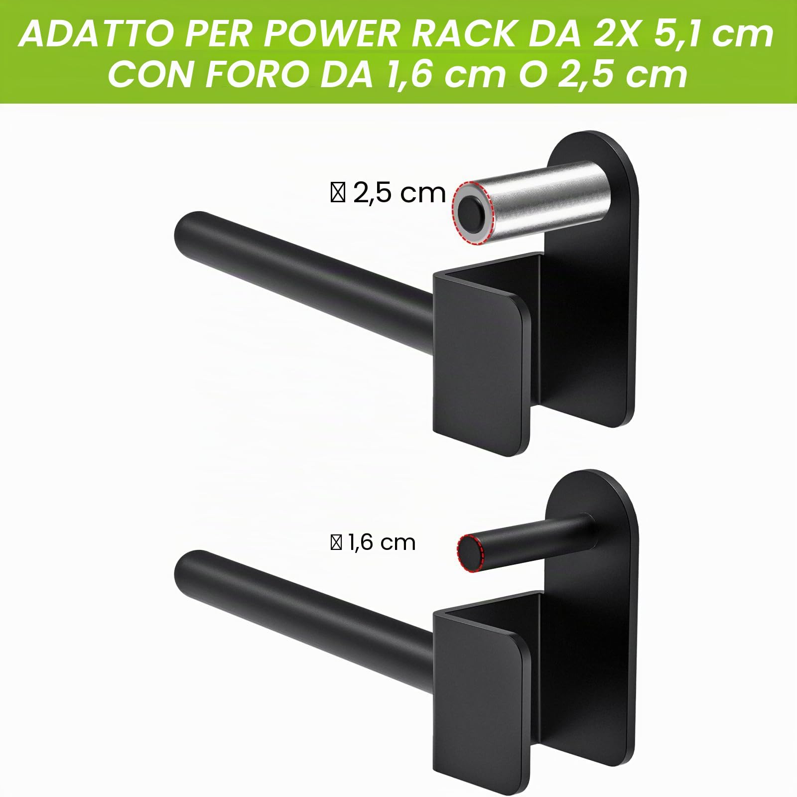 Kipika Power Rack 2 x 2 supporti per dischi – foro da 1,6 cm o 2,5 cm – Set di 2