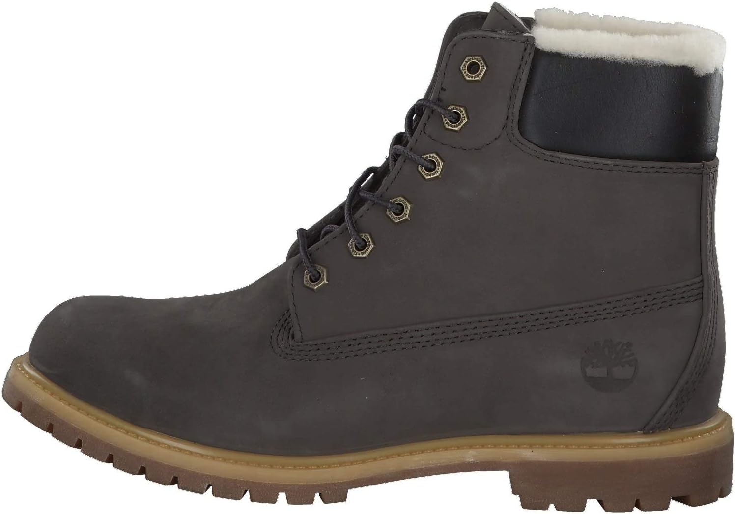 timberland lyonsdale 6 inch boots black shearling cuff