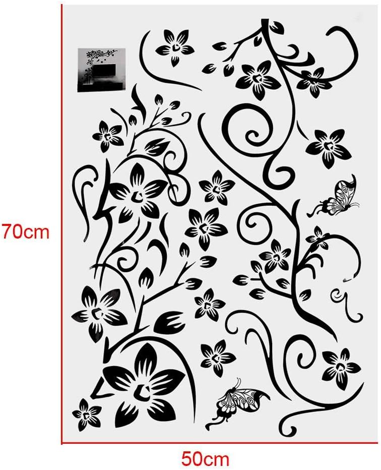 Wall Decal Sticker, PVC Wall Sticker, Removable Unicorn Wall Decals Stickers Decor Flower Vine Art Decal for Living Room Bedroom Decor - Image 3