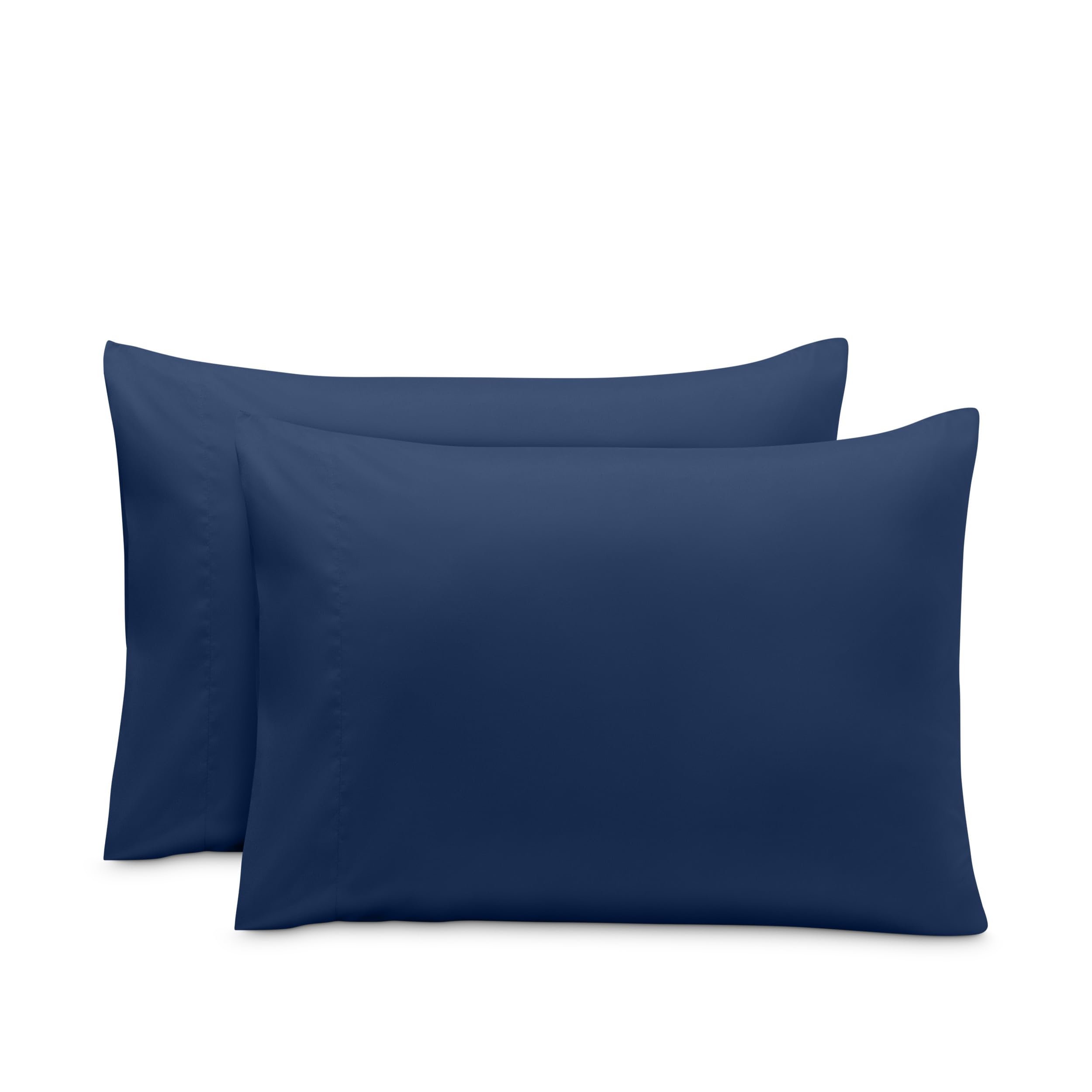 Bare Home Set di federe in microfibra, dimensioni standard, confezione da 2 federe per cuscini, in morbida microfibra spazzolata (50 x 75 cm, blu scuro