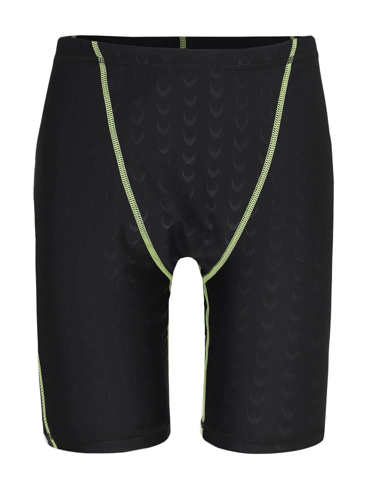 Choomomo Boys' Swim Jammers Athletic Shorts Training Shorts Quick Dry Active Swimming Trunks with Drawstring Black Green 11-12 Years