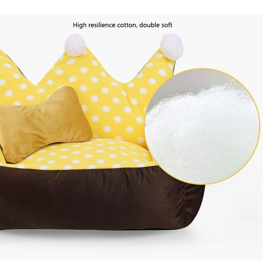 ZAW Hundebett für Hunde und Welpen, warmer Baumwollstoff, weicher Liegestuhl, abnehmbar, waschbar, für den Innenbereich, Haustierbett (Farbe: B, Größe: 72 cm)