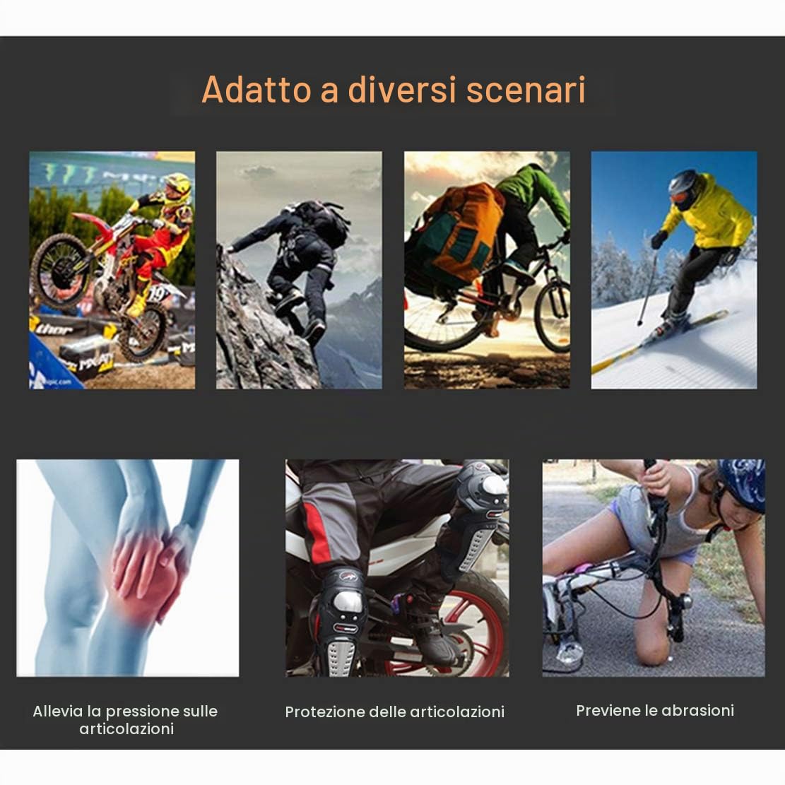 AKT Ginocchiere per Moto Protezione del Ginocchio Pro Road Racing Curve per Moto Ginocchiera Dedicata per Motociclismo All'Aperto