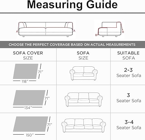 Miniatura 6 de Andency Funda de sofá negra para sofá modular, diseño bohemio y lavable para perros, protector de sofá para perros, antideslizante Chenile para sofá