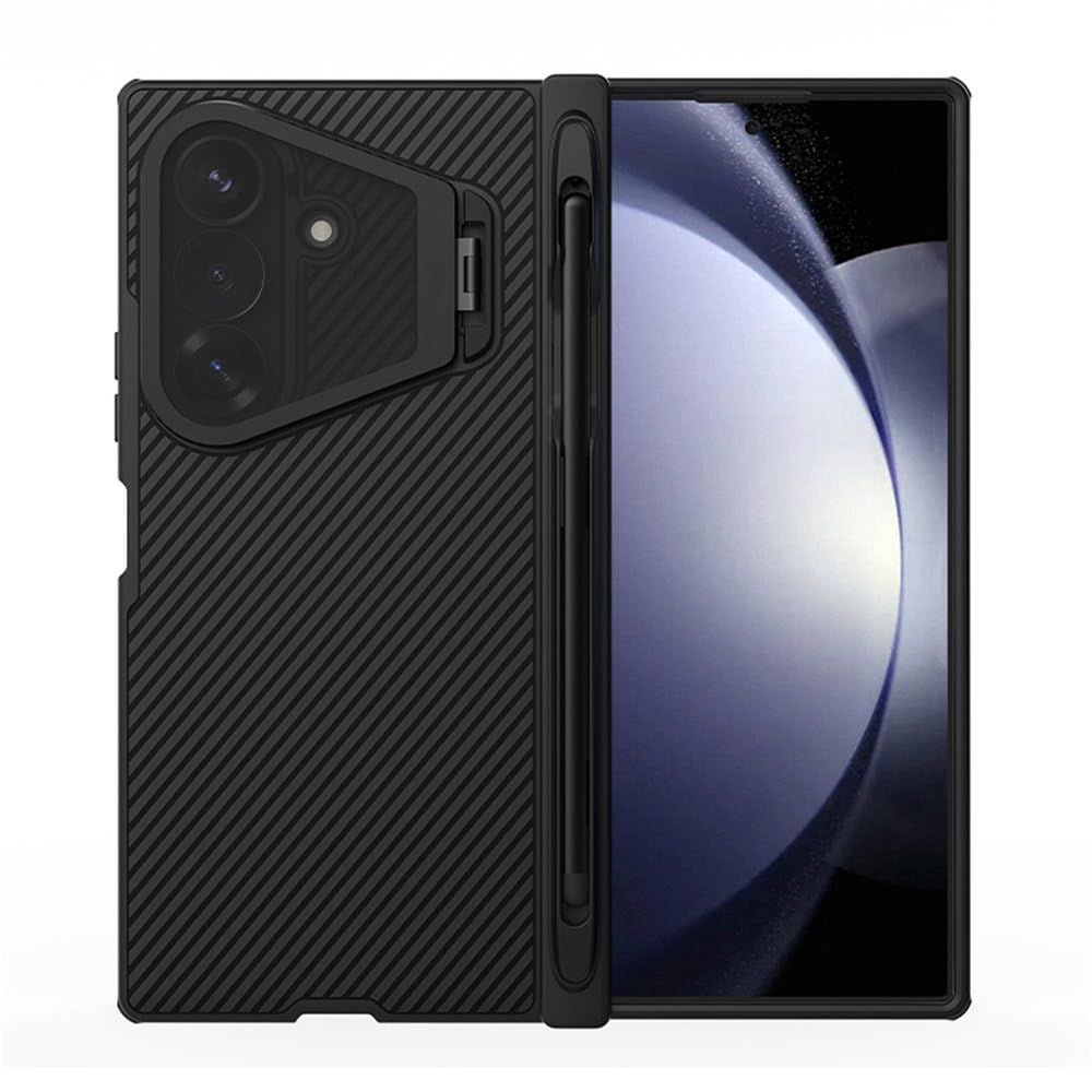 Custodia protettiva magnetica antiurto in PC per Samsung Galaxy Z Fold 8 Ultra, con supporto per obiettivo in lega di alluminio, colore nero, per Samsung Galaxy Z Fold 8 Ultra