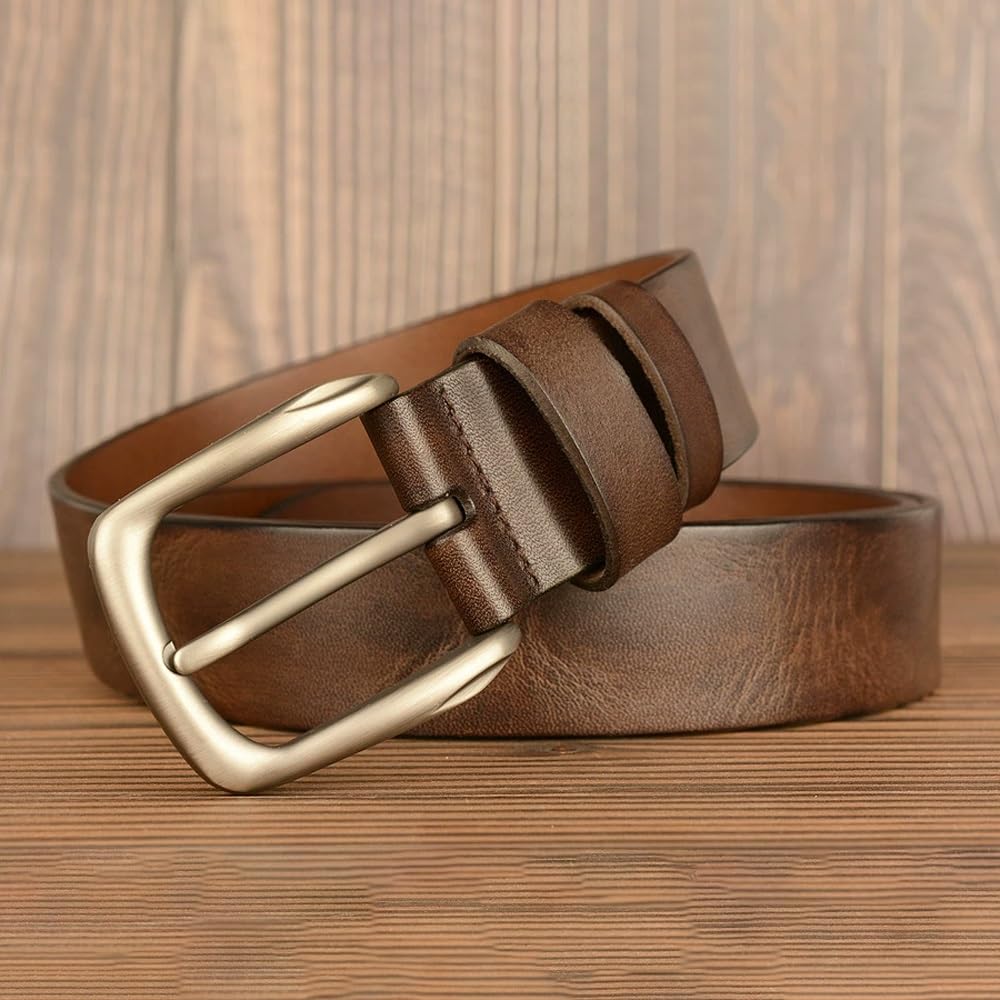 Herrengürtel aus echtem Leder, Retro-Freizeitgürtel, klassisches und modisches Design for Jeansgürtel