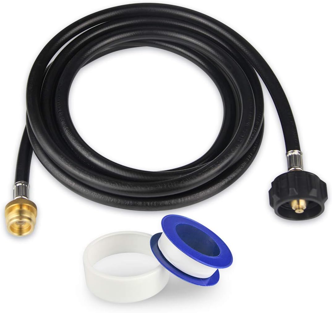 Propane Hose,8FT Propane Tank Adapter, Propane Adapter 20lb to 1lb Converter, Propane Converter Hose for Coleman Grill, QCC1/Type1 Tank, Buddy Heater, Coleman Camping Stove