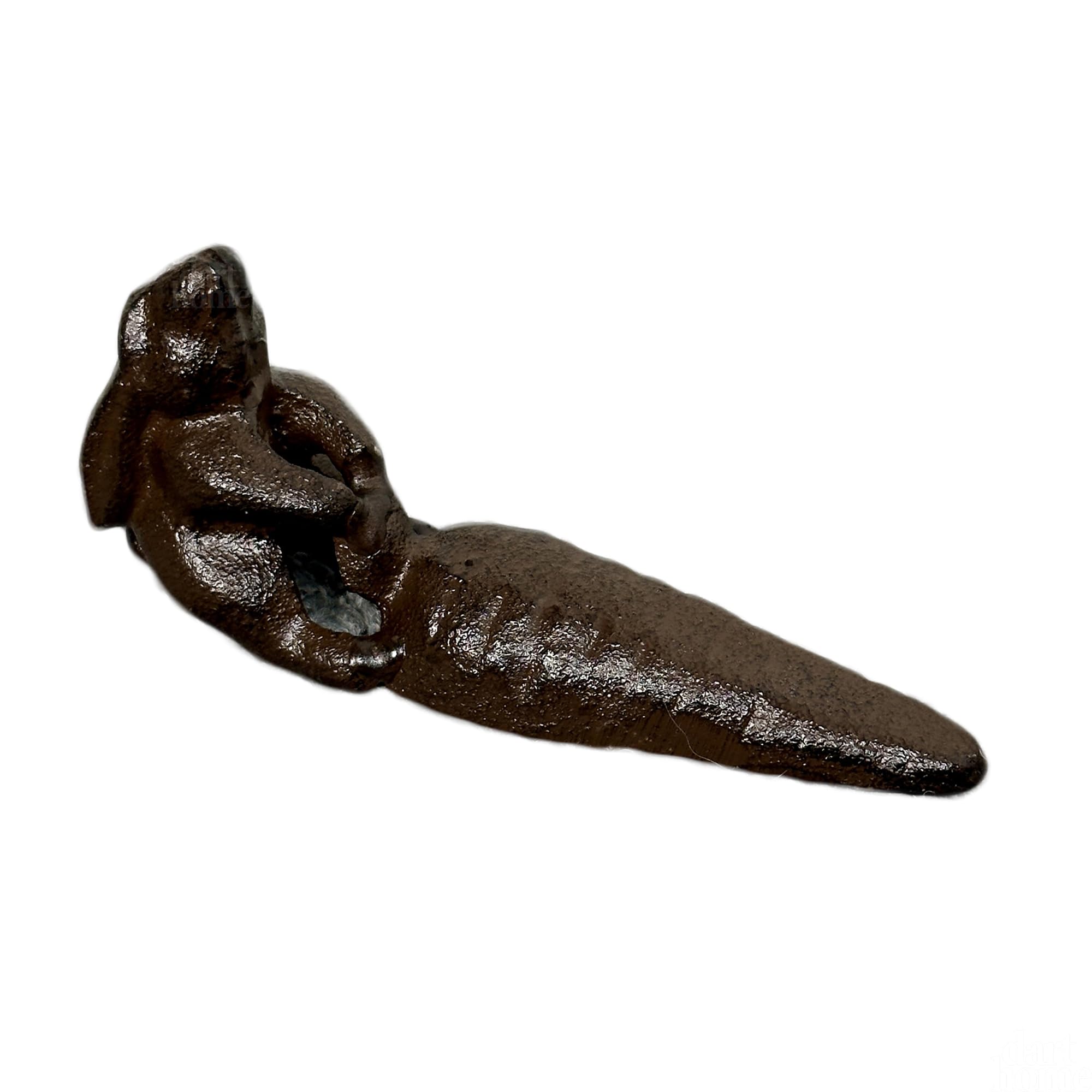 Darthome Brown Rabbit With Carrot Door Wedge Antique Cast Iron Cute Animal Heavy Stopper