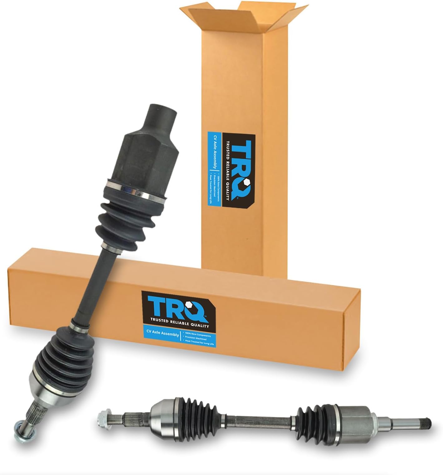 TRQ Front Driver and Passenger CV Axle Shaft Assembly Set Compatible with 2010-2017 Chevrolet Equinox GMC Terrain L4 2.4L