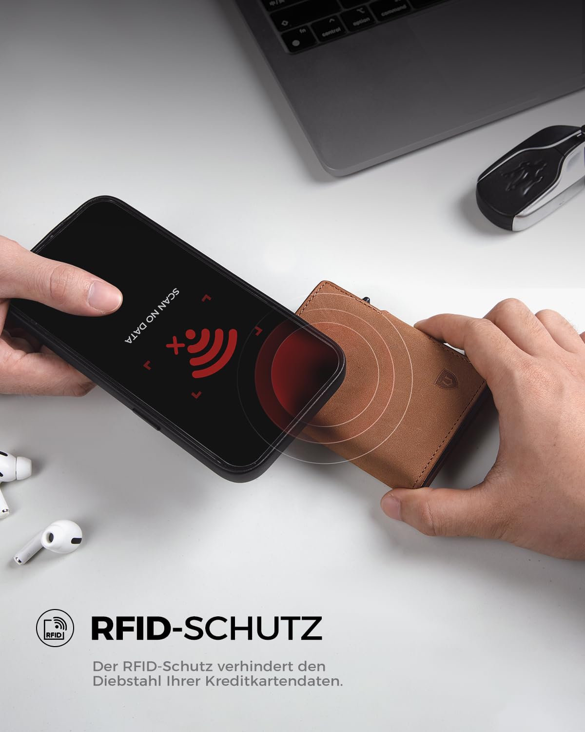 LORZOR® Slim Wallet mit Münzfach, Geldbörse Herren echtem Leder, RFID Blocker Portemonnaie, Portmonee Herren Kartenetui mit Münzfach, Geldbeutel für 10 Karten, Smart Wallet