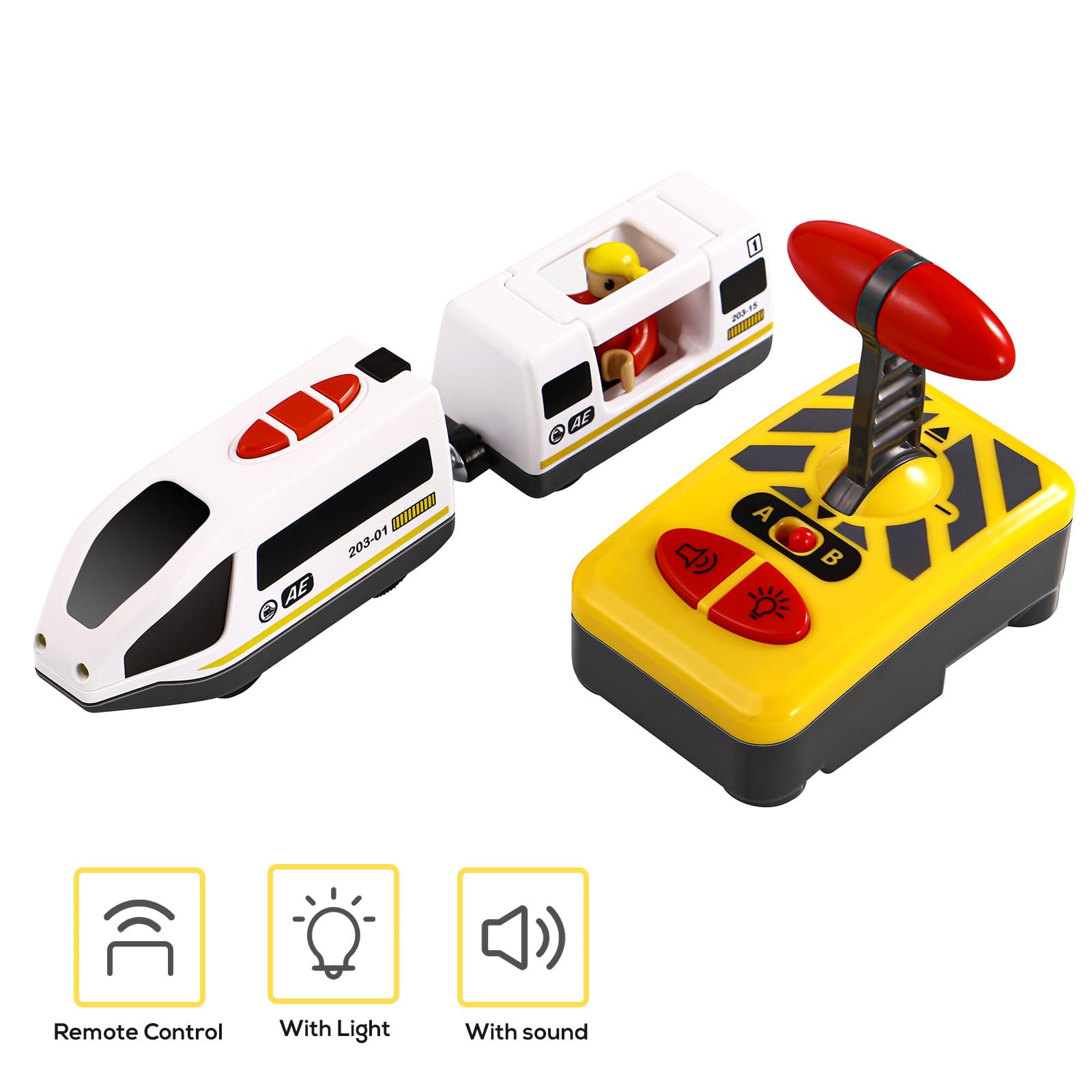 Zerodeko Modellino di Trenino Elettrico Radiocomandato per Bambini - Mini Trenino Telecomandato per Interni Ed Esterni, Senza Batterie