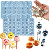 Vista 10 de Molde de silicona de disco redondo plano para hornear, 2 tamaños para mini tarta galletas, postre, chocolate, caramelo, caramelo, resina epoxi
