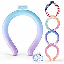 NEWGO Neck Cooling Tube, Hands-Free Reusable Ice Neck Ring for Heat Relief, Wearable Body Coolers for Gardening, Menopause Hot Flashes, Outdoor Sports, 2026 Upgraded, Blue Purple Mix, 1 Pack