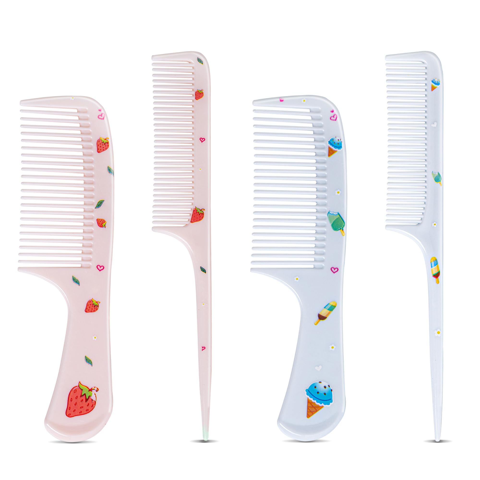 MEGAVOW 4 Stück Haarbürste für Mädchen, Süßer Kamm Set für Nasses, Trockenes Haar, Klein Detangler Bürste, Friseurkamm Geschenk
