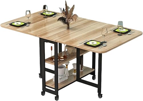 Dining Table Foldable,Space-Saving, Multifunctional Folding Table for Kitchen, Office, or Dining Room, Portable, Durable, and Easy to AssembleWood,100 * 60cm