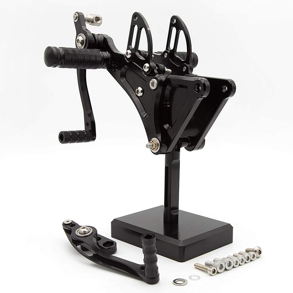 FXCNC CNC Billet Motorcycle Rearset Foot Pegs Rear Set Footrests Fully Adjustable Foot Boards Compatible with Buell XB9S XB12S XB9R XB12R All Years (B12X Ulysses Edition 2008)