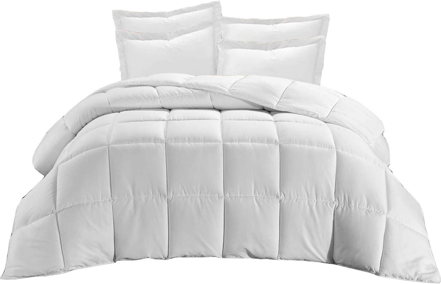 1-Piece Cotton Egytian Hotel Quality Comforter, 1000-Thread Count for 600-GSM Comforter(90x98) Inch, Olympic Queen Size, White