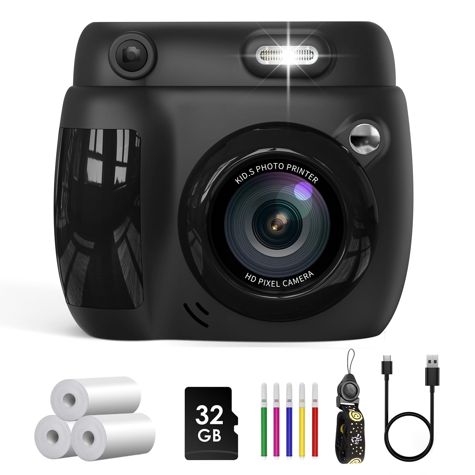 Gofunly Camara Fotos Infantil Instantanea, 2,4 Pulgada 1080P Camara Fotos Infantil con Tarjeta de 32GB y Papel Fotografia, Juguete Cámara Instantánea Regalos para Niños y Niñas de 3-10 Años (Rosa) — view 8
