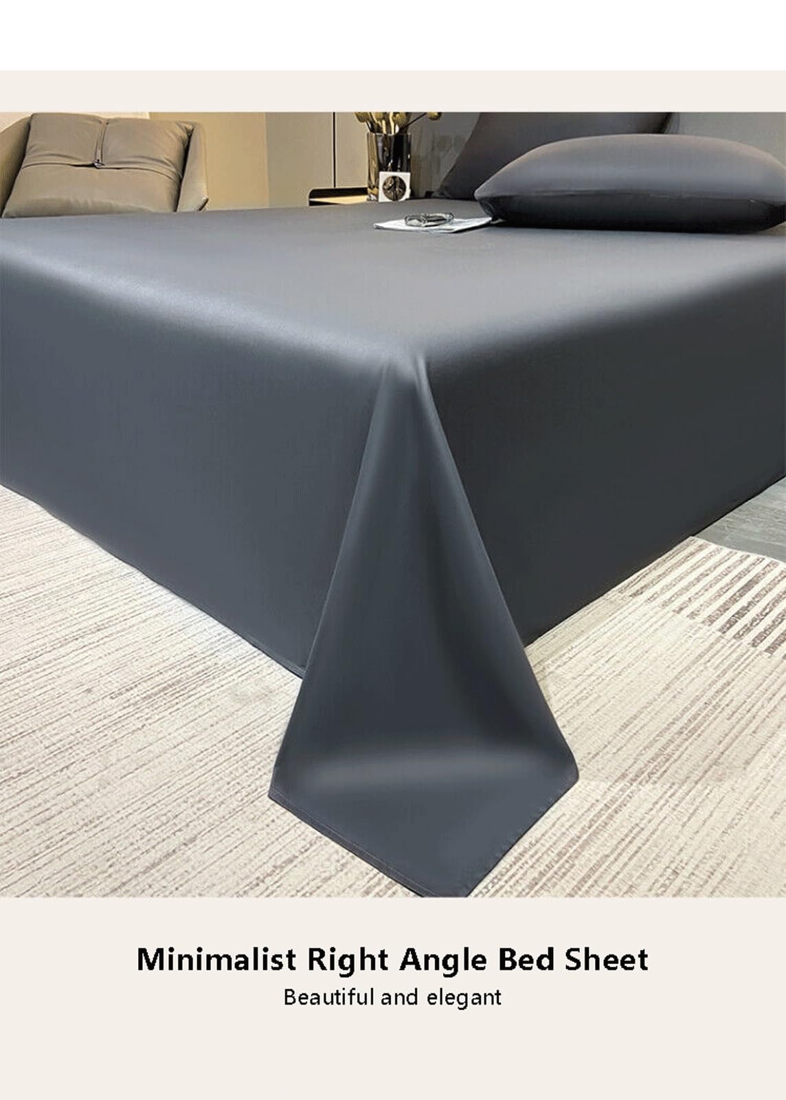Bettlaken Betttuch Haustuch Laken 60S Baumwollsatin ohne Gummizug viele Farben und Größen Atmungsaktive Bettlaken(White,245x250cm+48x74cm x2)