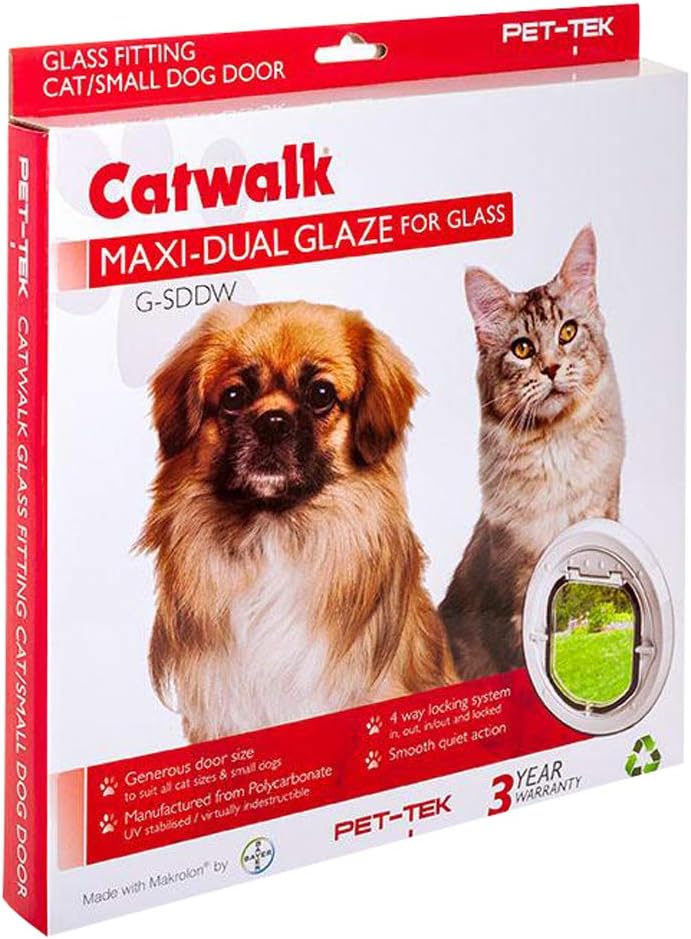 Pet-Tek CatWalk Cat/Small Dog Door for Glass