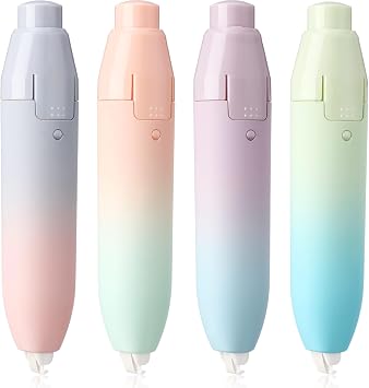 4 Pcs Quick Dry Correction Tape Aesthetic Gradient Color Refillable Retractable Mini Small Correction Tape Cute Correction Pen Kawaii Japanese Office Supplies Easy to Use Applicator for School